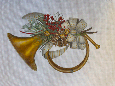 Mary Lake Thompson Xmas Horn Canvas