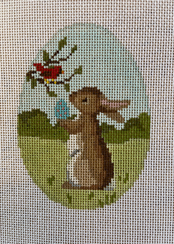 Susan Roberts Rabbit w/Cardinal Easter Egg