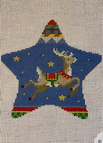 Susan Roberts Flying Reindeer Star Ornament