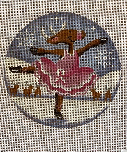 Rebecca Wood Ballerina Doe Round Ornament