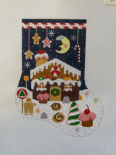 Shelley Tribbey Gingerbread House Xmas Stocking
