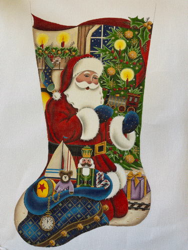 Rebecca Wood Design Santa Presents Boy Xmas Stocking