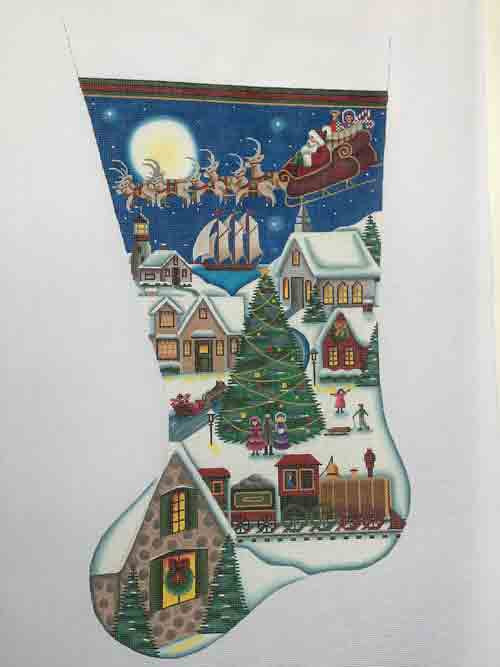 Rebecca Here Comes Santa Christmas Stocking