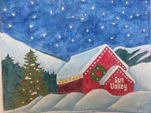 Sun Valley Exclusives Barn in Winter Canvas