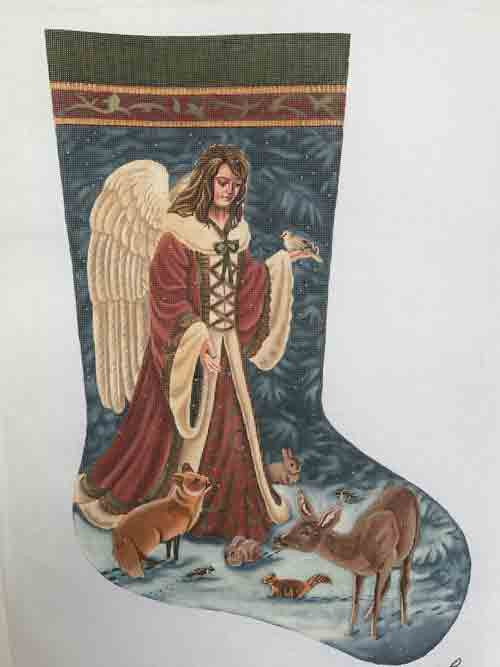 Tapestry Tent Angels and Wildlife Christmas Stocking