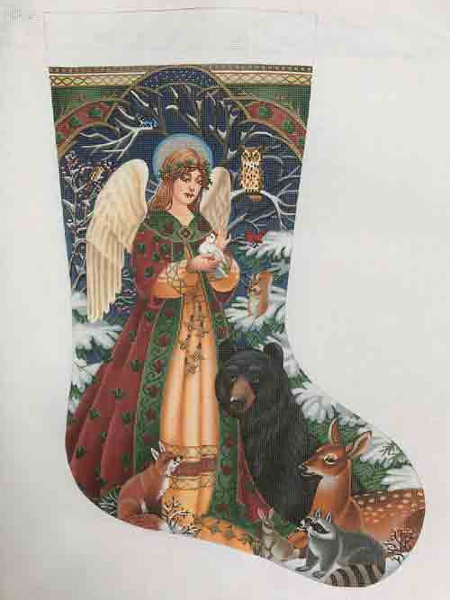 Tapestry Tent Woodland Angel Christmas Stocking