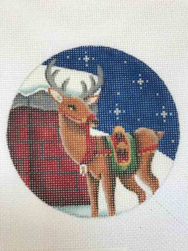 Rebecca Wood Chimney Reindeer ornament