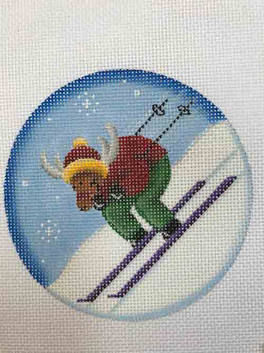 Rebecca Wood Ski Reindeer Ornament