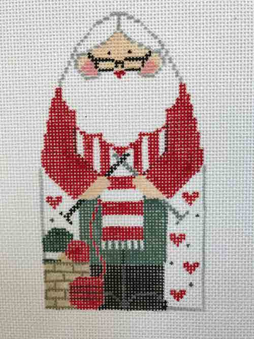 Kathy Schenkel Domed Santa Knitting Ornament