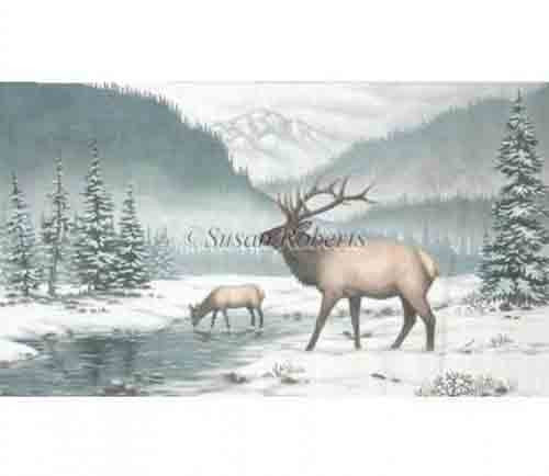 Tapestry Tent Elk in Snow